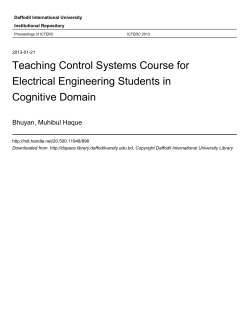 Teaching Control Systems Course for Electrical Engineering