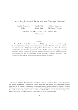 Labor Supply, Wealth Dynamics, and Marriage Decisions
