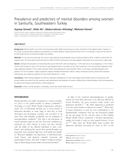 Prevalence and predictors of mental disorders