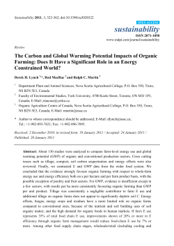 The Carbon and Global Warming Potential Impacts of Organic Farming