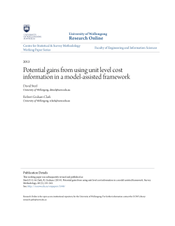 Potential gains from using unit level cost - Research Online