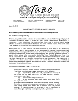 Third Party Providers - Texas Alcoholic Beverage Commission
