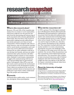 Community-produced videos allow communities to directly &ldquo;speak