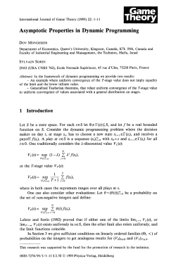 Asymptotic properties in dynamic programming - IMJ-PRG