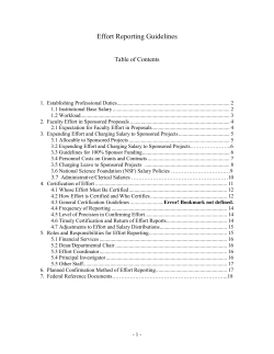 Roles and Responsibilities for Effort Reporting