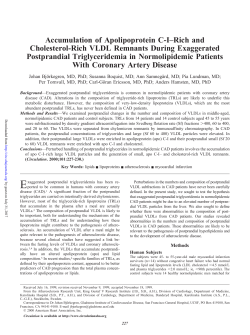 Accumulation of Apolipoprotein CI&ndash;Rich and