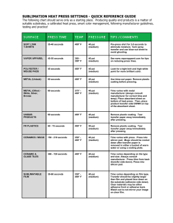 sublimation heat press settings - quick reference