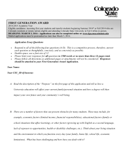 first generation award - Colorado State University