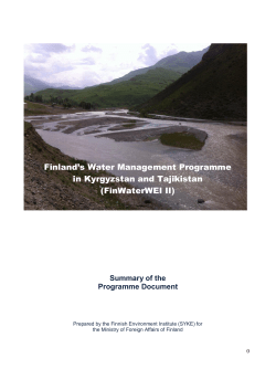 Finland`s Water Management Programme in Kyrgyzstan and Tajikistan