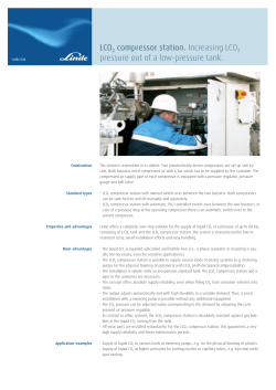 LCO2 compressor station. Increasing LCO2 pressure out of a low