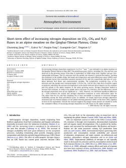 Short-term effect of increasing nitrogen deposition on CO2, CH4 and