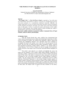 and johan galtung`s conflict models