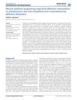 Neural systems supporting cognitive-affective interactions