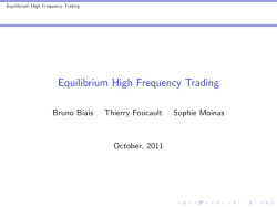 Equilibrium High Frequency Trading