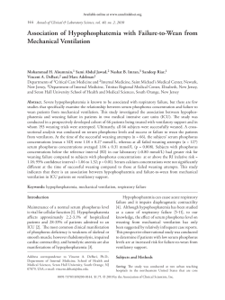 Association of Hypophosphatemia with Failure-to