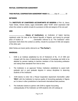 Page 1 of 5 MUTUAL COOPERATION AGREEMENT THIS