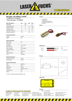 Dot laser, red, 650nm, 0.4mW LFD650-0.4-12