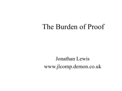 The Burden of Proof