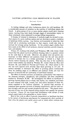 FACTORS AFFECTING COLD RESISTANCE IN