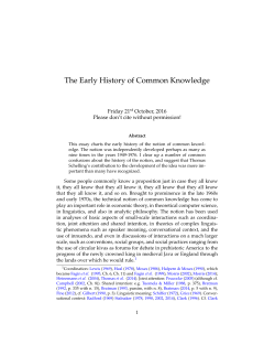 The Early History of Common Knowledge