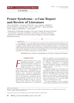 Fraser Syndrome - a Case Report and Review of Literature
