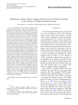 Modelling the Velocity Field in a Regular Grid in the Area of Poland