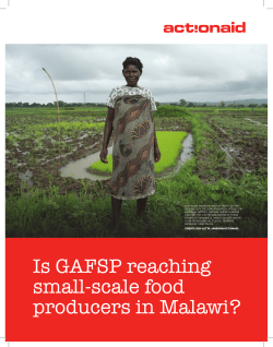 Is GAFSP reaching small-scale food producers in