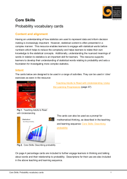 Core Skills Probability vocabulary cards
