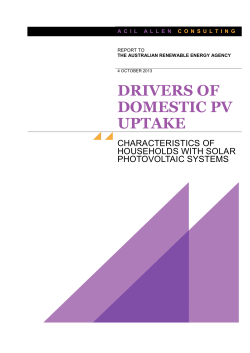 drivers of domestic pv uptake