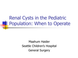 Management of Renal Cysts in the Pediatric Population