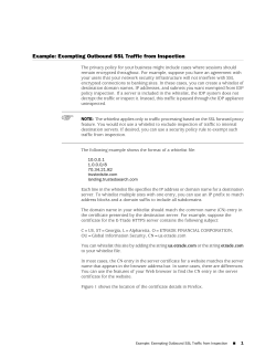 Example: Exempting Outbound SSL Traffic from