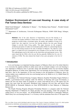 Outdoor Environment of Low-cost Housing: A case study of Flat