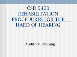 CSD 3000 DEAFNESS IN SOCIETY