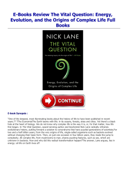 E-Books Review The Vital Question: Energy