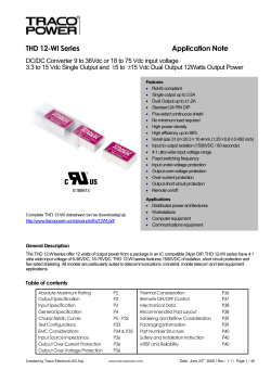 THD 12-WI Series Application Note
