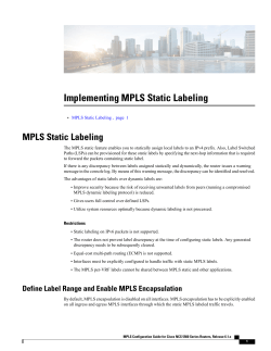 Implementing MPLS Static Labeling