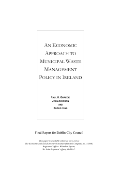 an economic approach to municipal waste management policy in