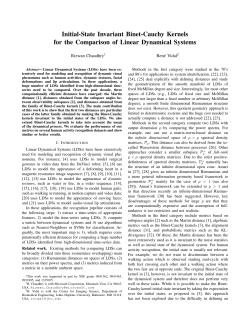 Initial-State Invariant Binet-Cauchy Kernels for the - JHU