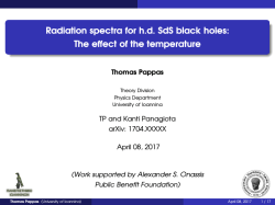 Radiation spectra for hd SdS black holes: The effect of the temperature