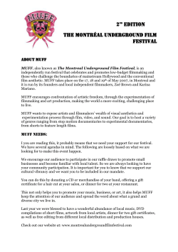 muff sponsor sheet - Montreal Underground Film Festival
