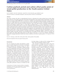 Carbon payback period and carbon offset parity point of wood pellet
