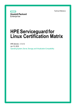 HPE Serviceguard for Linux Certification Matrix