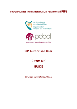 How to Guide - PIP Primary Authorised User