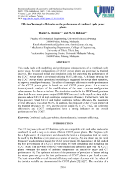 Effects of isentropic efficiencies on the performance of combined