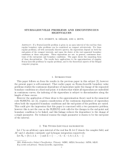 STURM-LIOUVILLE PROBLEMS AND