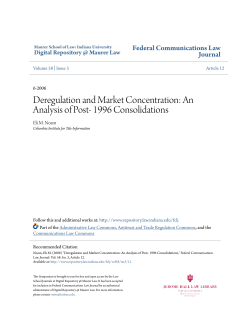 Deregulation and Market Concentration: An Analysis of Post