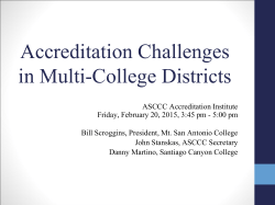 Accreditation Challenges in Multi-College Districts