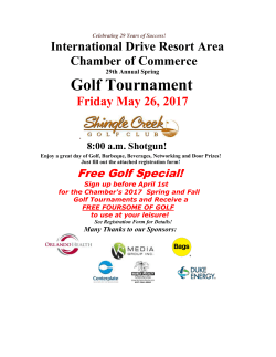 Golf Registration Form - International Drive Resort Area