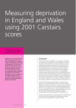 Measuring deprivation in England and Wales using 2001 Carstairs
