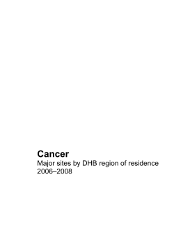 Cancer: Major sites by DHB region of residence